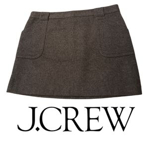 J. CREW Gray Felted Wool Cashmere Patch Pocket Mini Skirt Size 12
